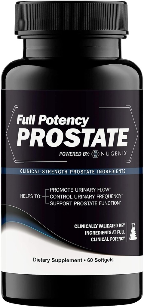 Nugenix Full Potency Prostate - 전립선 지원은 남성 건강, 임상 Strength, Saw Palmetto, 증가 유류 및 빈도 및 지원 전립선 기능, 60 캡슐에 대한 보충