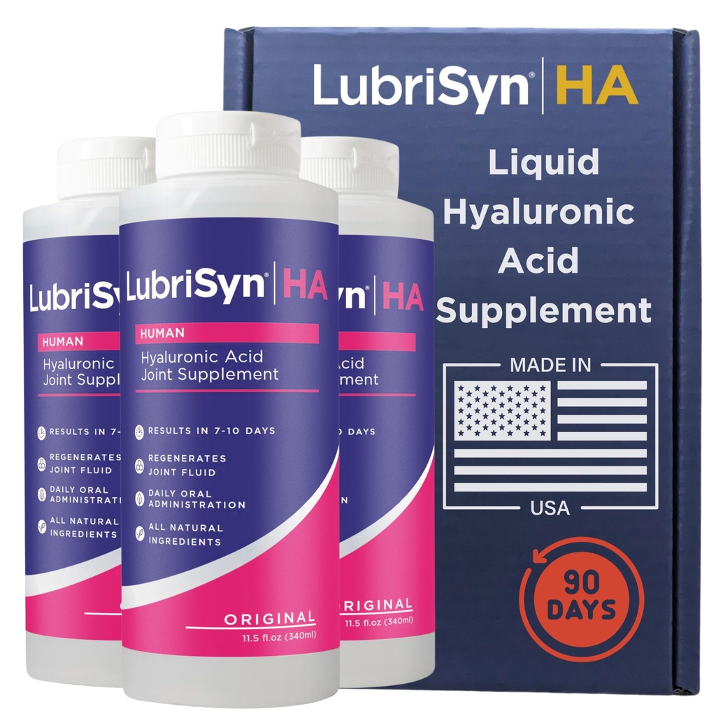 Lubrisyn Hyaluronic 산 구두 합동 보충교재 – 인간을 위한 액체 HA 공식 – 남자 & 여자를 위한 합동 지원, Mobility, Flexibility, Hydration & 건강한 기능을 승진시킵니다 – 본래 3 x 11.5oz