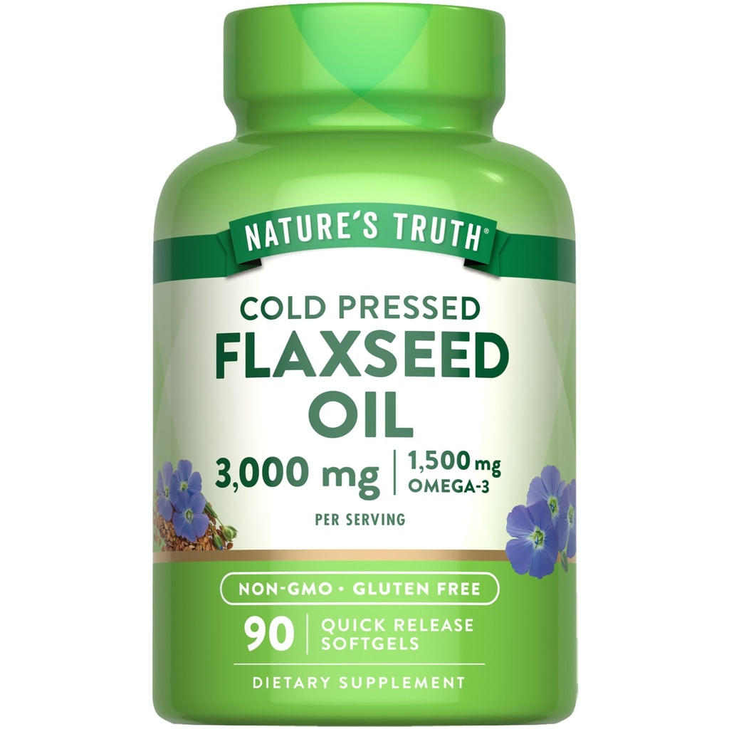 Nature's Truth Flaxseed Oil Softgels | 90 개 | 냉간 프레스, 비 GMO 및 글루텐 무료 보충