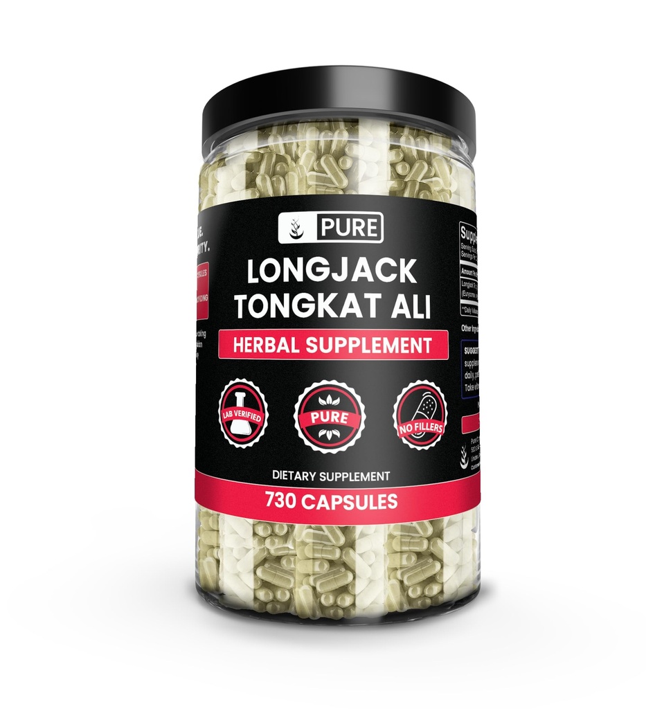 순수한 본래 성분 Longjack (Tongkat Ali) (730의 캡슐) 마그네슘 또는 밥 충전물 없음, 항상, 확인되는 실험실