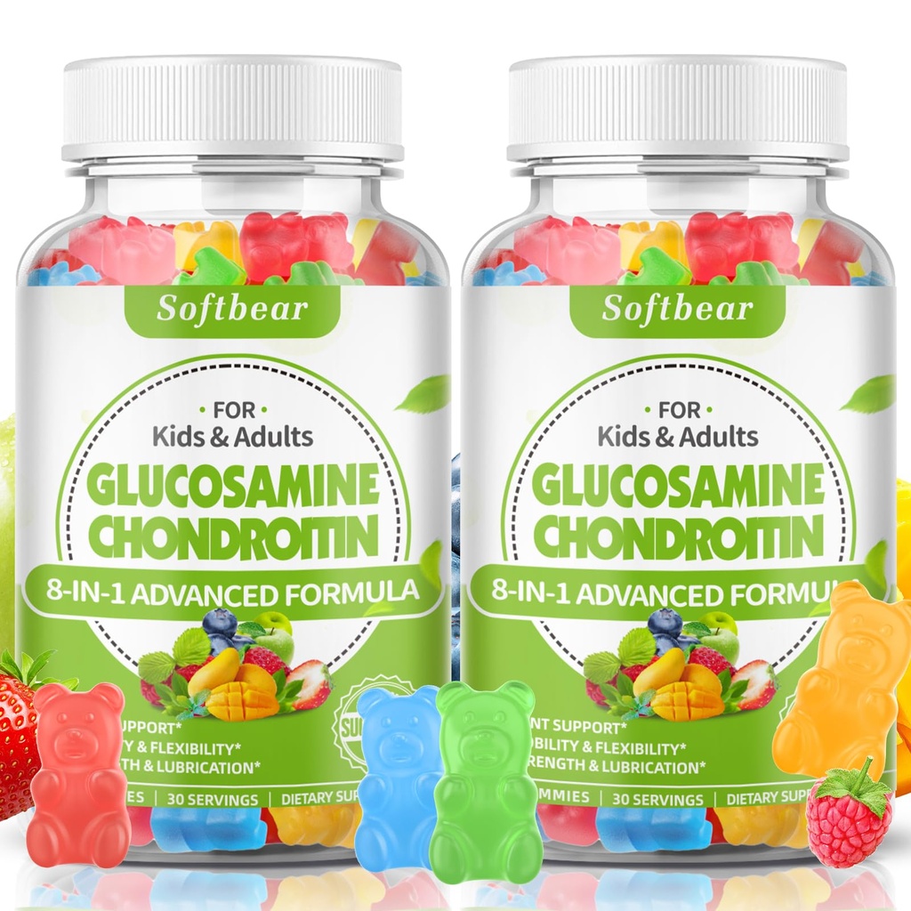 MSM 세겹 힘, 합동 지원을 위한 유기 Chewable 글루코사민 Chondroitin 보충교재를 가진 softbear 글루코사민 Chondroitin Gummies Vegan 혼합 과일 풍미 120 Gummies