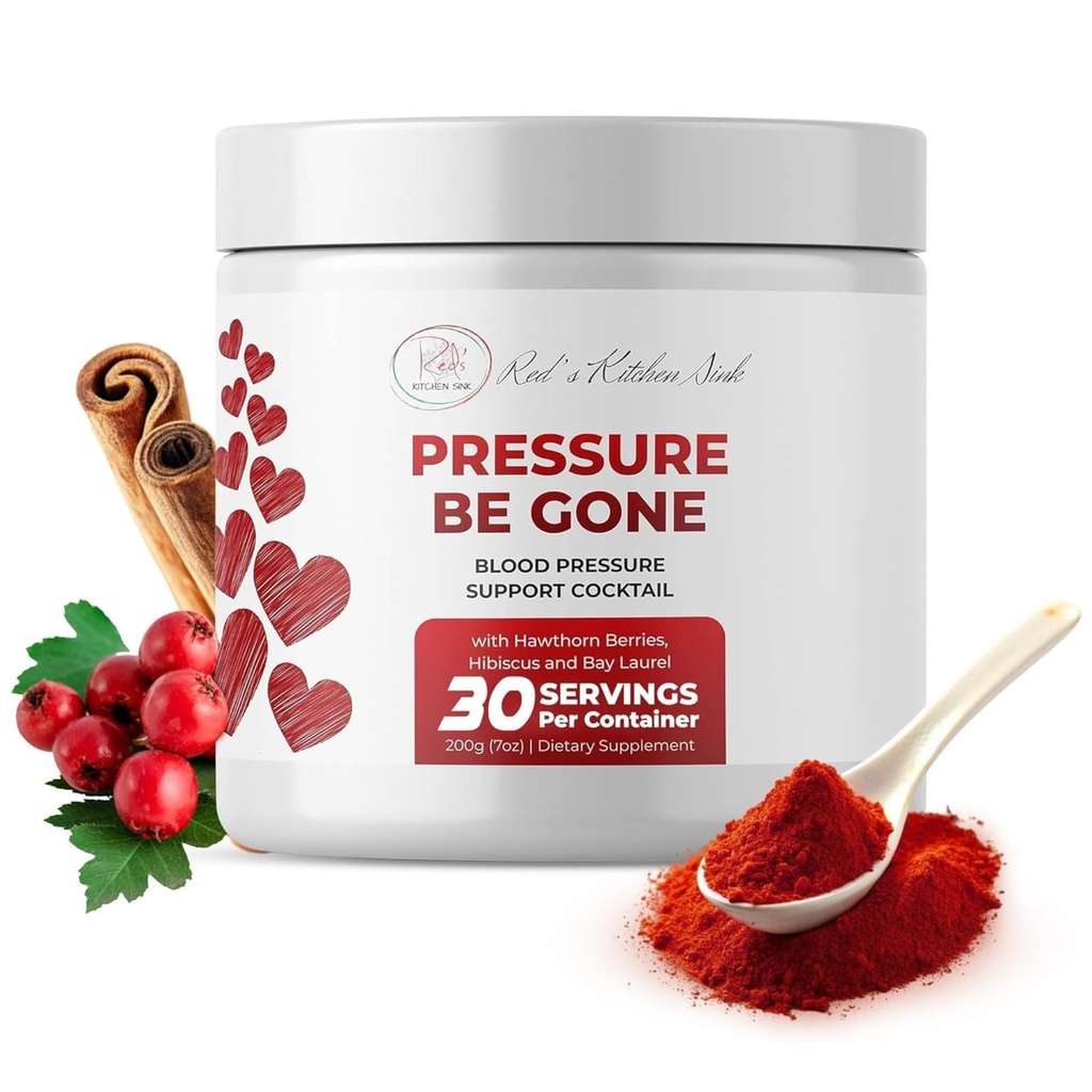 Red's Kitchen Sink Pressure Be Gone - Hibiscus, Hawthorn Berry, Bay Laurel, Ginger & More - 200g, 30 일 공급