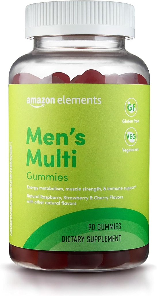 성분 - 남성 유기 Multivitamin, 90 Gummies (3 서빙 당 구미), 채식, 글루텐 무료, 인증 유기 (이전 Revly)