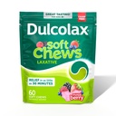 Dulcolax Saline Laxative 연약한 Chews, Gentle 변비 기복, 혼합 베리 맛, 마그네슘 Hydroxide 1200 mg, 60 조사