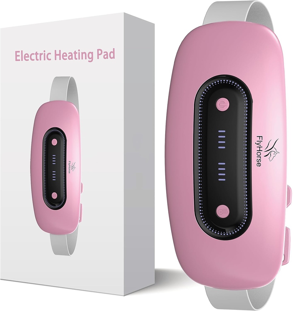 전기 난방 패드, 휴대용 무선 Menstrual 난방 패드 4 열 레벨 및 4 마사지 모드, 빠른 대형 가열 크림을위한 벨리 랩 벨트, 여성 소녀를위한 허리 통증 완화 선물 (핑크)