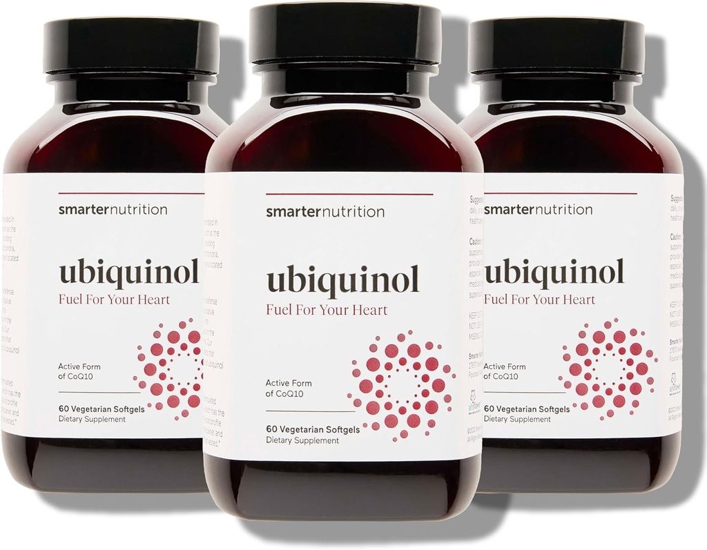 SMARTERNUTRITION Ubiquinol 100mg + 천연 식물 기반 완료 오메가 3 6 9 - 임상적으로 장식 된 Ahiflower® 오일 - 심장 지원을위한 울트라 흡수 CoQ10 - 비 GMO - 180 Softgels [90-Day 공급]