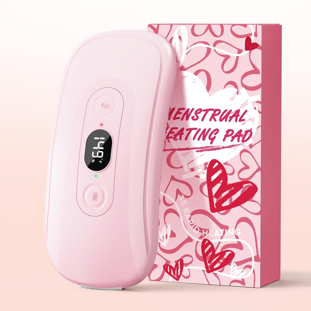 휴대용 난방 패드 기간 주름: 2 타이머 6 열 수준 6 진동 형태 뒤 고통 기복 Menstrual 난방 패드를 위한 무선 전기 난방 패드 (밝은 분홍색)