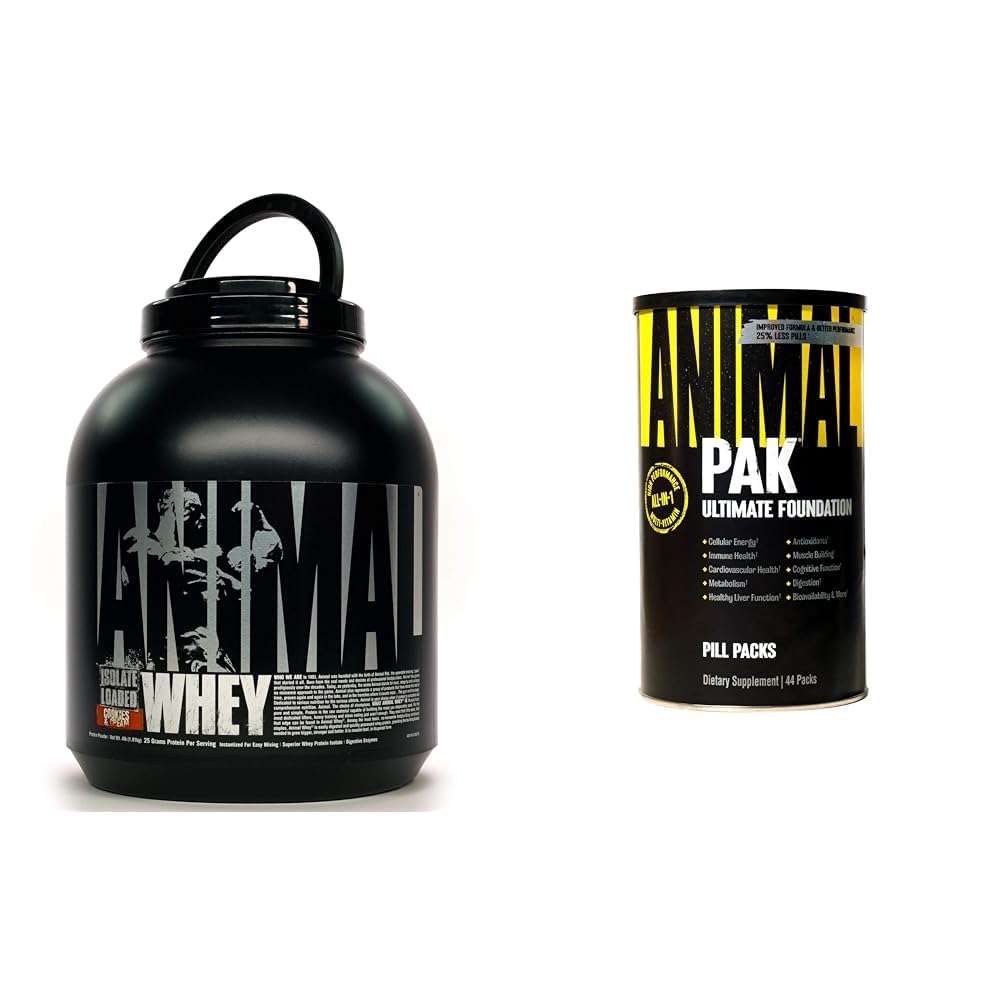 동물 Whey Isolate Protein Powder, 포스트 운동 및 복구 및 Pak에로드 - 편리한 올인원 비타민 및 보충 팩