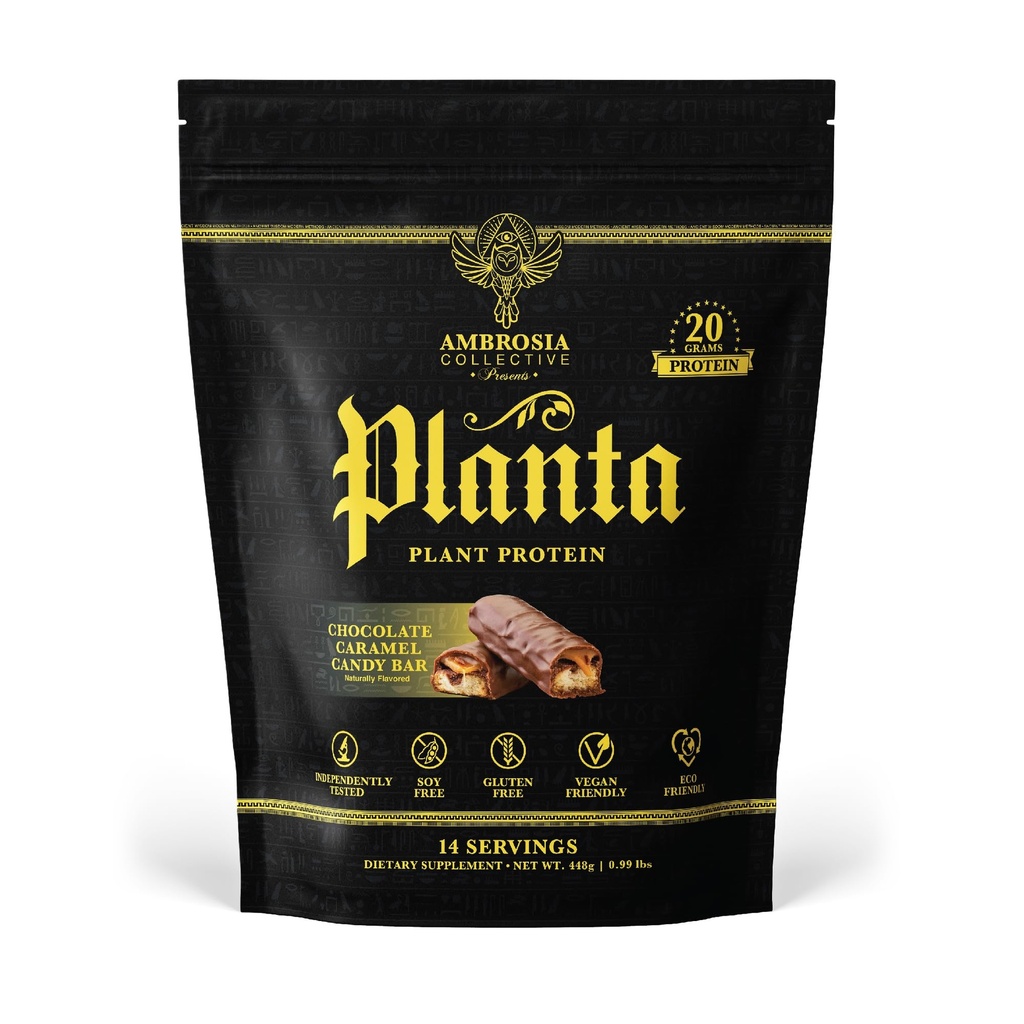 Ambrosia Planta - 프리미엄 플랜트 기반 단백질 | Vegan & Keto Friendly | 맛과 향이 없는 맛과 향이 없는 맛 | 글루텐 & 소이 무료 | 추가 설탕 | 14 인분 | (캔디바)