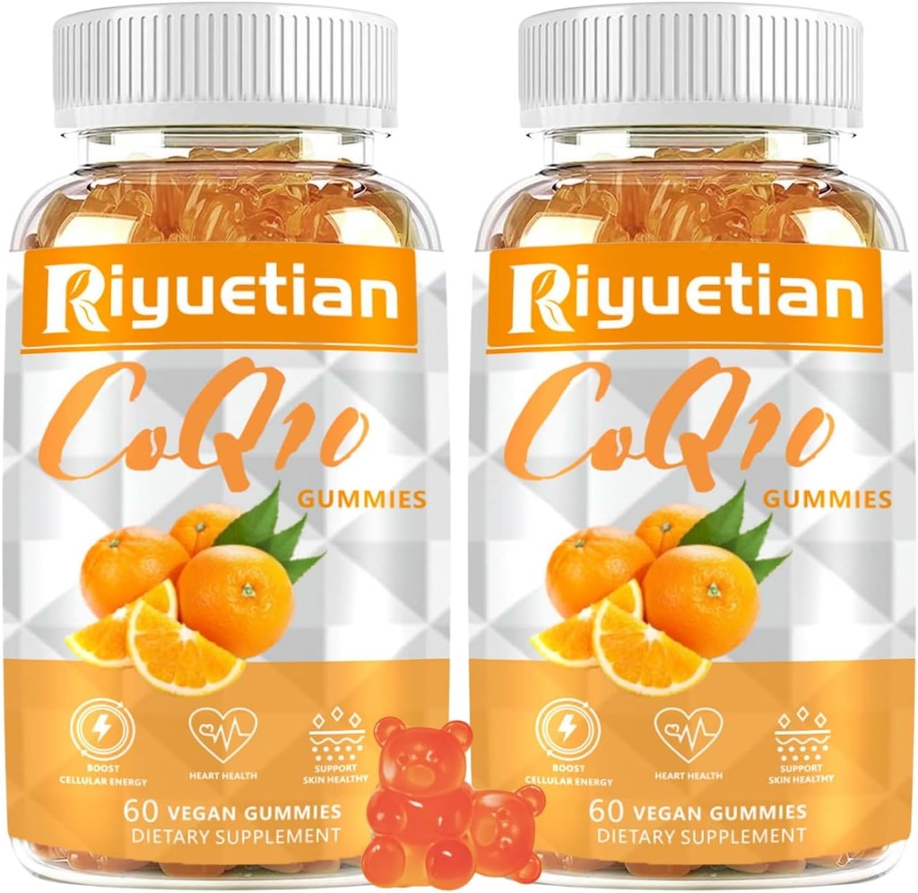 2 packCOQ10 Gummies - CoQ10 500mg + Omega-3 EPA/DHA + 마그네슘 Glycinate + 아연 Citrate, 심장 건강, 에너지 생산, 면역 체계 & 무기물 흡수를 지원하기 위하여