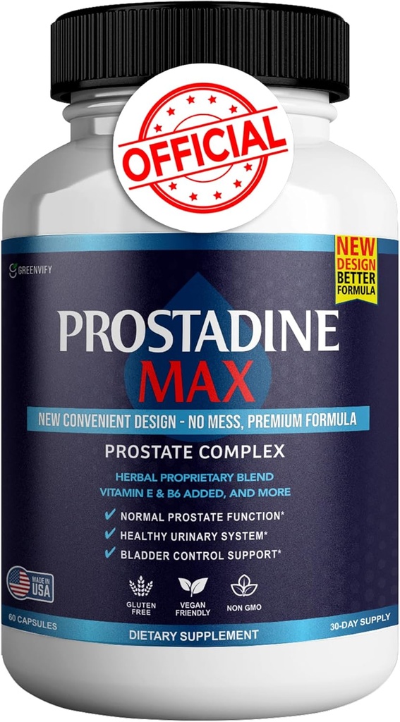 Prostadine Max Prostate 보충제 남성 캡슐, 건강 보조제 - 최대 강도, 모든 자연 지원 정상 및 건강한 기능, Prosta Vive 리뷰 (60 캡슐)