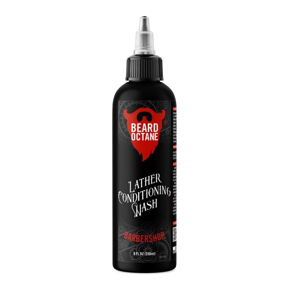 Beard Octane: Barbershop Beard Wash - 8oz Beard 샴푸 - 깨끗하고 습기를 공급 Beards w/Shea Butter - 더 부드러운 Beards - 미국에서 만든