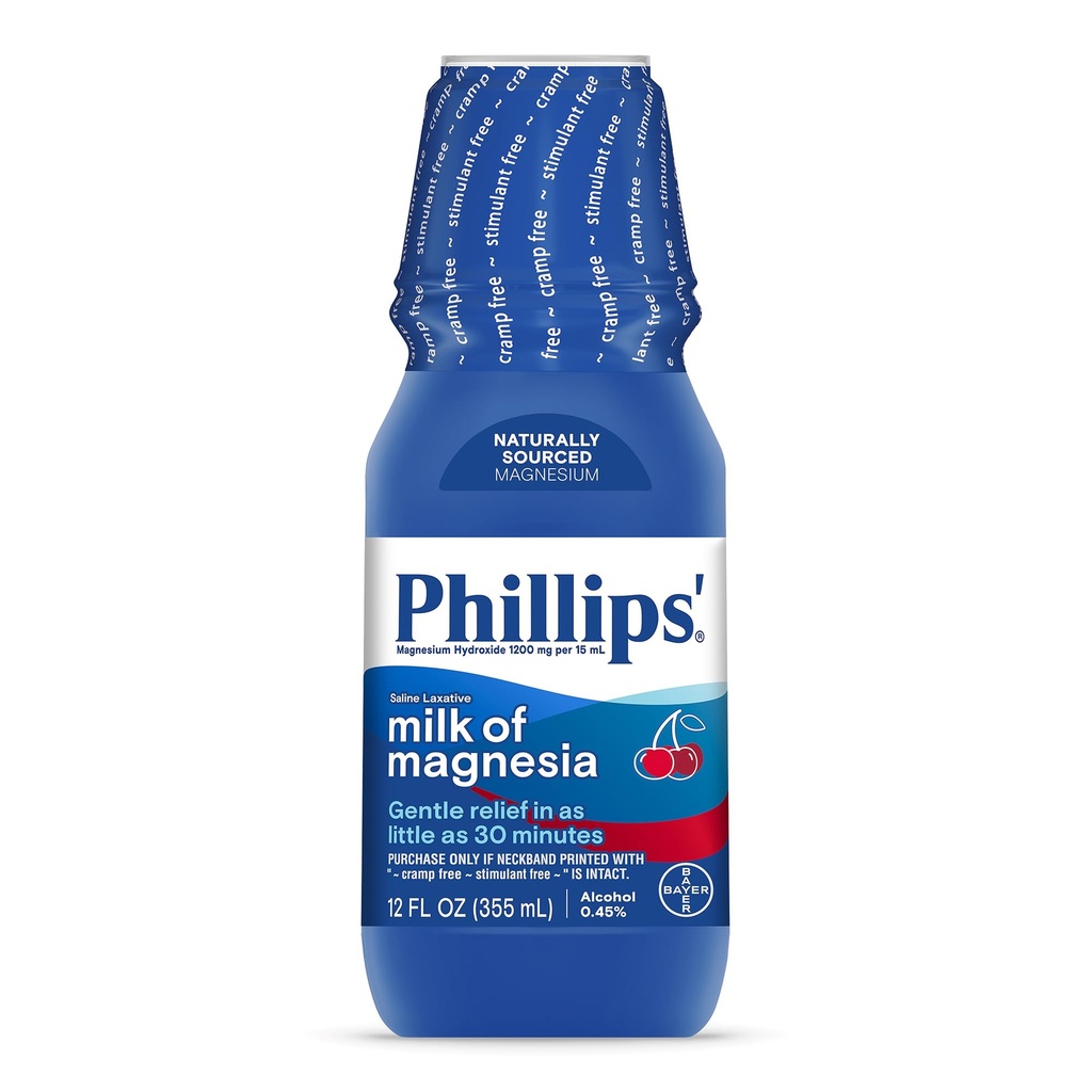 Magnesia Liquid Laxative, Wild Cherry flavor, 12 oz, Stimulant & Cramp Free Relief of Occasional Constipation, Magnesia Brand의 #1 우유