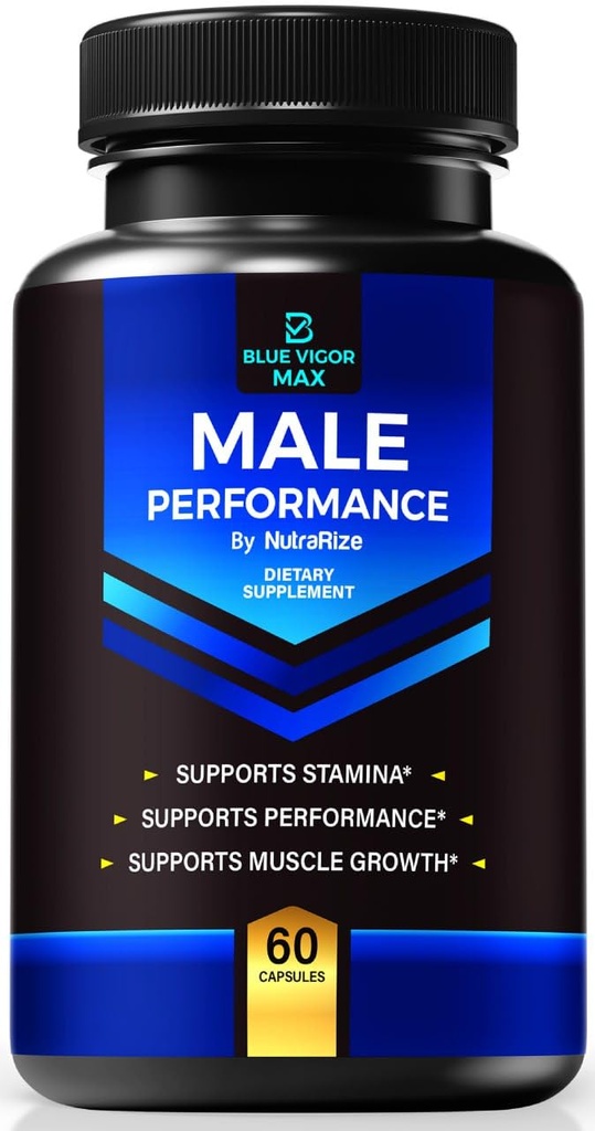 남자를 위한 파란 Vigor 최대 알약, 남성 적당과 체력을 위한 All-Natural 공식, 매일 영양, 성과 & 에너지, 남자를 위한 공식 보충교재 (60의 캡슐)