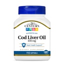 21st 세기 노르웨이어 Cod Liver 기름, 400 mg, 110 Softgels