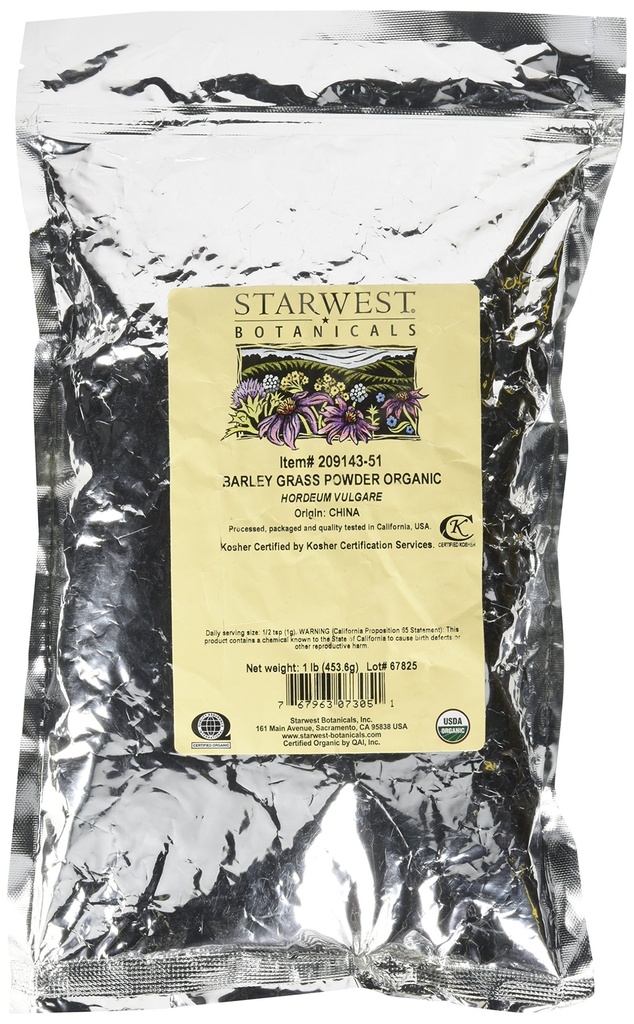 Starwest Botanicals 유기 배리 잔디 분말, 1 파운드