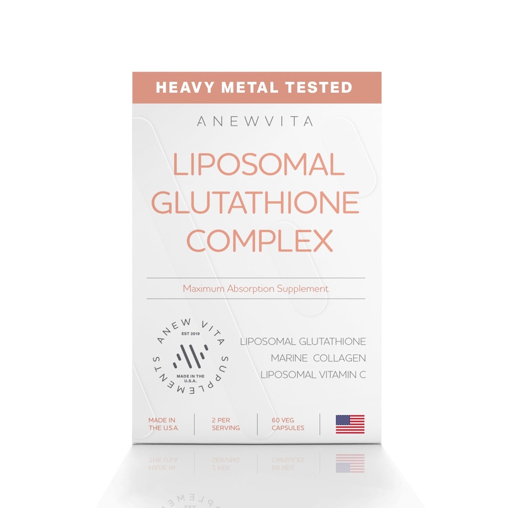 해병 교원질과 Liposomal 비타민 C를 가진 Liposomal 글루타티온 보충교재 - 우수한 피부 관리 보충교재 - Radiant 피부를 위한 강화된 흡수 공식, Detox & 산화 방지제 지원 - 60의 캡슐