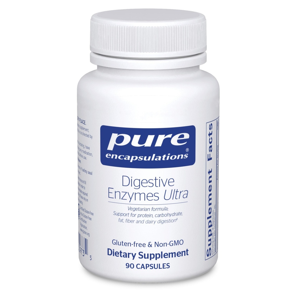 Pure Encapsulations Digestive Enzymes Ultra - 단백질, Carb, 섬유 및 Dairy Digestion * - 90 캡슐을 지원하는 채식 소화 효소 보충