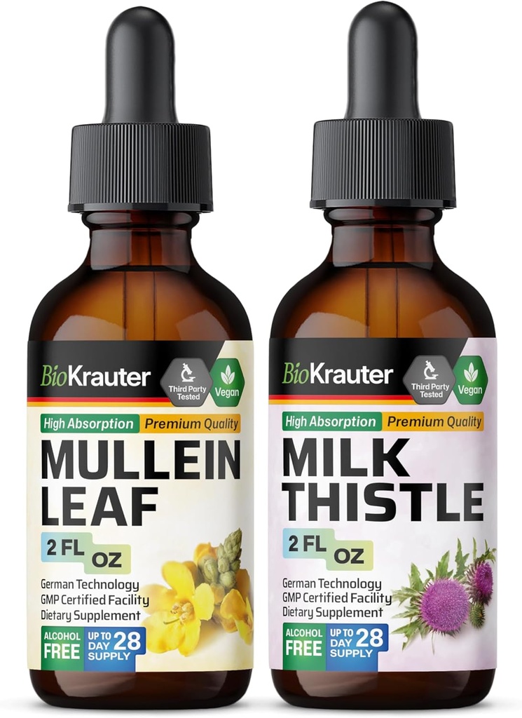 BIO KRAUTER Mullein Tincture 2 Fl. Oz. & 우유 이틀 Tincture 2 Fl. Oz.