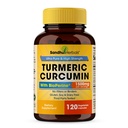 Sandhu Herbals Organic Turmeric Curcumin 120 캡슐 Bioperine Black Pepper Extract Supplement | 95 % Curcuminoids가있는 1500mg | 면역 지원