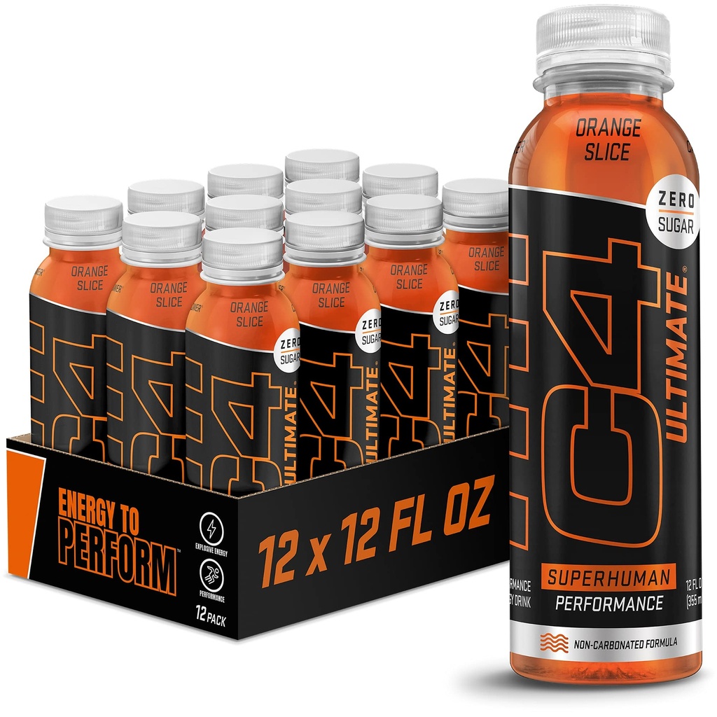 Cellucor C4 Ultimate Non-Carbonated Zero Sugar Energy 음료, 사전 운동 음료 + Beta Alanine, 12 Fl Oz (12 팩)