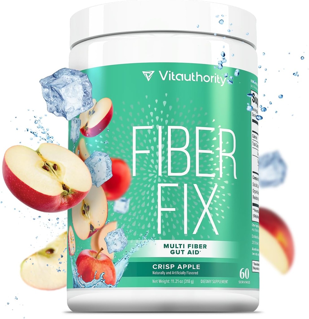 Fiber Supplement Colon Cleanse Prebiotic Powder Detox | 여성용 콜론 클렌징 데톡스 | 여성용 Digestive Health Regularity Satiety & Bloating Relief for Women Gut Cleanser & Powder Apple flavored 60 서빙