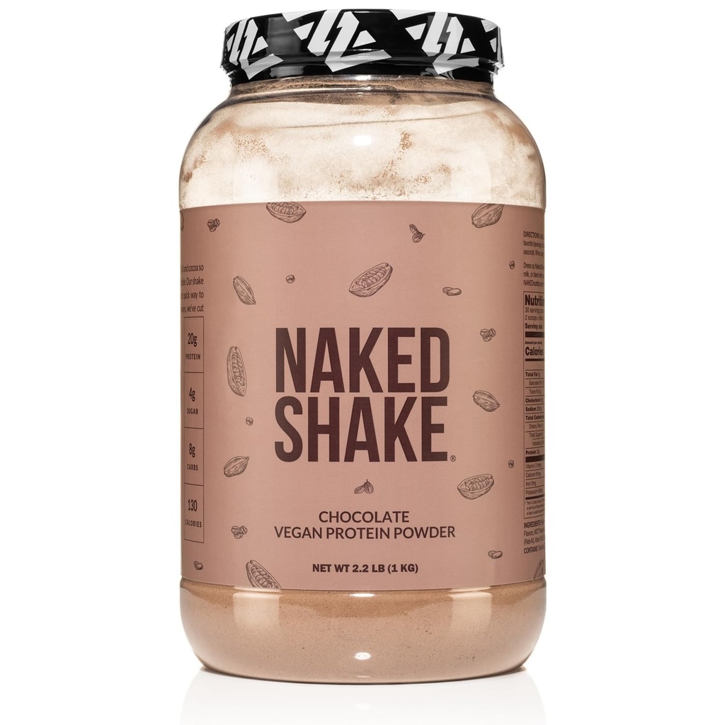 벌거 벗은 Shake - 초콜렛 단백질 분말 - Mct Oil, Gluten-Free, Soy-Free, Gmos 또는 인공 감미료와 식물 기반 단백질 셰이크 - 30 서빙