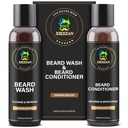 XIKEZAN Beard Wash & Beard 컨디셔너 Natural Softener Set w/Argan & Jojoba Oils Smooth & Strengthens Christmas Stocking Stuffers 아버지의 날 선물 남자 아빠 Boyfriend 남편