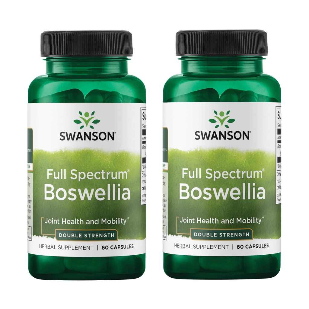 Swanson Double Strength Boswellia-Herbal Supplement는 합동 융통성 & Mobility Support-Made w/Boswellia Serrata 수지 (60의 캡슐, 800mg 각각) 2 팩을 위한 합동 지원 Ayurvedic 허브를 승진시킵니다