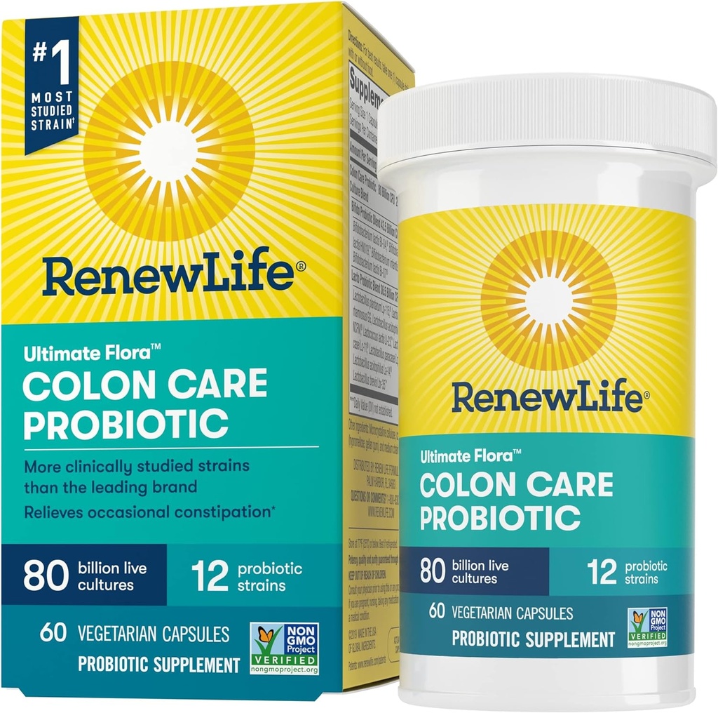 갱신 생활 성인 대령 배려 Probiotic 보충교재, 글루텐, 낙농장 & 콩 자유로운, 캡슐 당 80억 CFU, 60의 캡슐 (포장 5월 대)