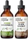 야생 & 유기 Goldenseal 아연 4 fl oz & 검정 호두 아연 4 fl oz