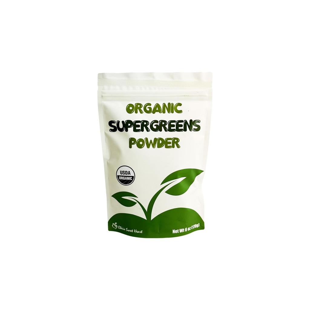 Cherie Sweet Heart Supergreens Powder - Green Superfood - 유기농 그린 파우더 슈퍼 그린 - 스무디 파우더 - 슈퍼 푸드 파우더 - 파우더 그린 - 6 oz Super Greens Powder - 34 서빙