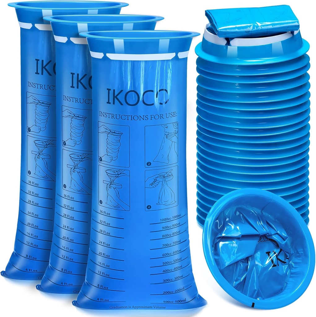 26 팩 Vomit 부대 처분할 수 있는, IKOCO1000ml 누출 저항하는 Emesis는 부대, 여행, Nausea 및 차를 위한 운동 바지 Puke Sickness 부대를 던졌습니다