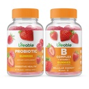 Lifeable Probiotic 2 억 CFU + B Complex, Gummies 번들 - 훌륭한 타스팅, 비타민 보충, 글루텐 무료, GMO 무료, Chewable Gummy