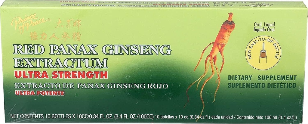 Ultra Strength Red Panax Ginseng Extract - 평화의 왕자, 30 btl, 10cc 각각, 3 팩