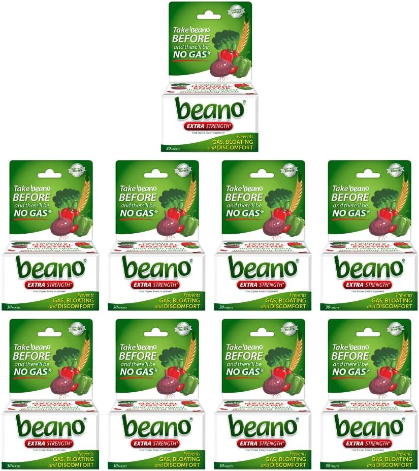 Beano 여분 힘, 소화 효소 보충교재는, 가스를, bloating 방지하고 Discomfort (포장 5월 Vary) 30 조사 각 (9의 포장)