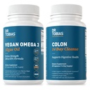 Dr. Tobias Vegan Omega 3 조류 기름과 대장 14 일 개선 Digestion, Gut & Immune 지원 및 전반적인 건강을 위해 Cleanse