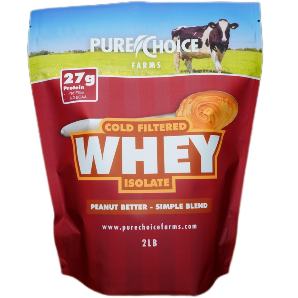 순수한 선택 땅콩 버터 Whey Isolate 단백질 분말, 28g 단백질 & 낮은 지방, 제일 찬은 & Undenatured Whey, 충전물 없음 또는 인공 감미료 (12 oz)를 거릅니다