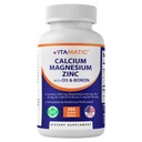 Vitamatic 칼슘 마그네슘 아연 D3 붕소 | 365 코팅 정제 보충 | 칼슘 1200 mg, 마그네슘 420mg, 아연 25mg, 비타민 D3 1000 IU, 붕소 1 mg | 비 GMO | 글루텐 무료 | 미국에서 만드는
