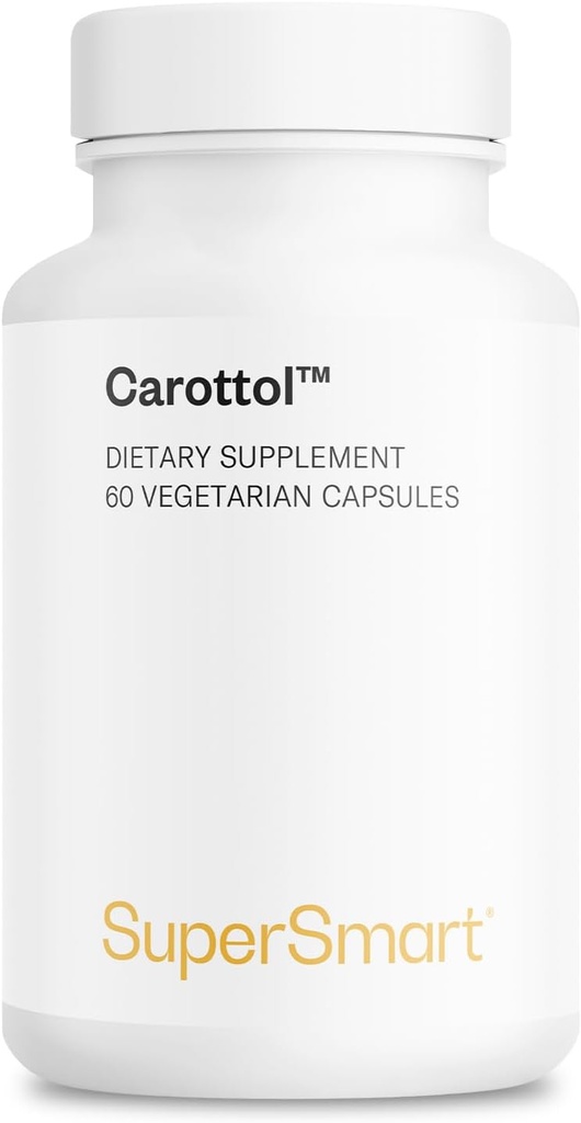 Supersmart - Carottol (Advanced Formula) - Carotenoid Complex Supplement - Beta Carotene, Lycopene, Lutein & Zeaxanthin | Non-GMO 및 글루텐 무료 - 60 채식 캡슐