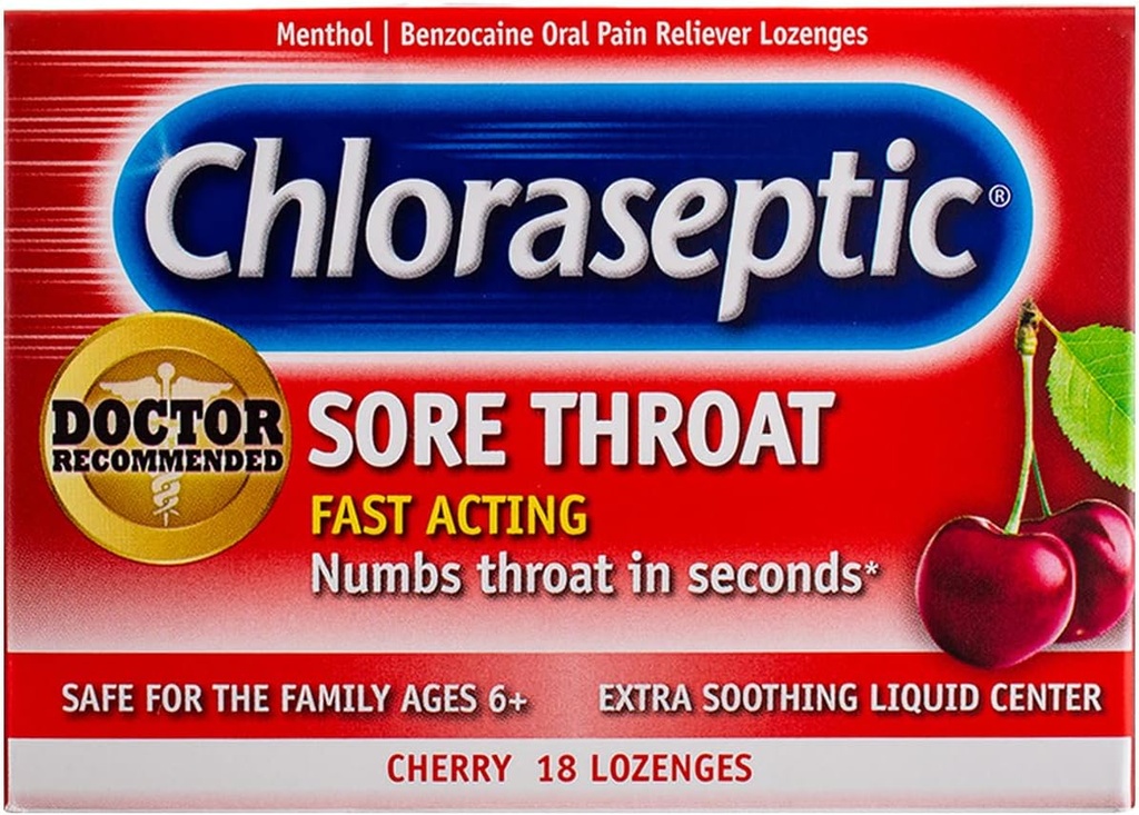 팔 & 망치 단순히 염분 살포 4.5oz & Chloraseptic Cherry Sore Throat Lozenges 18 조사 뭉치
