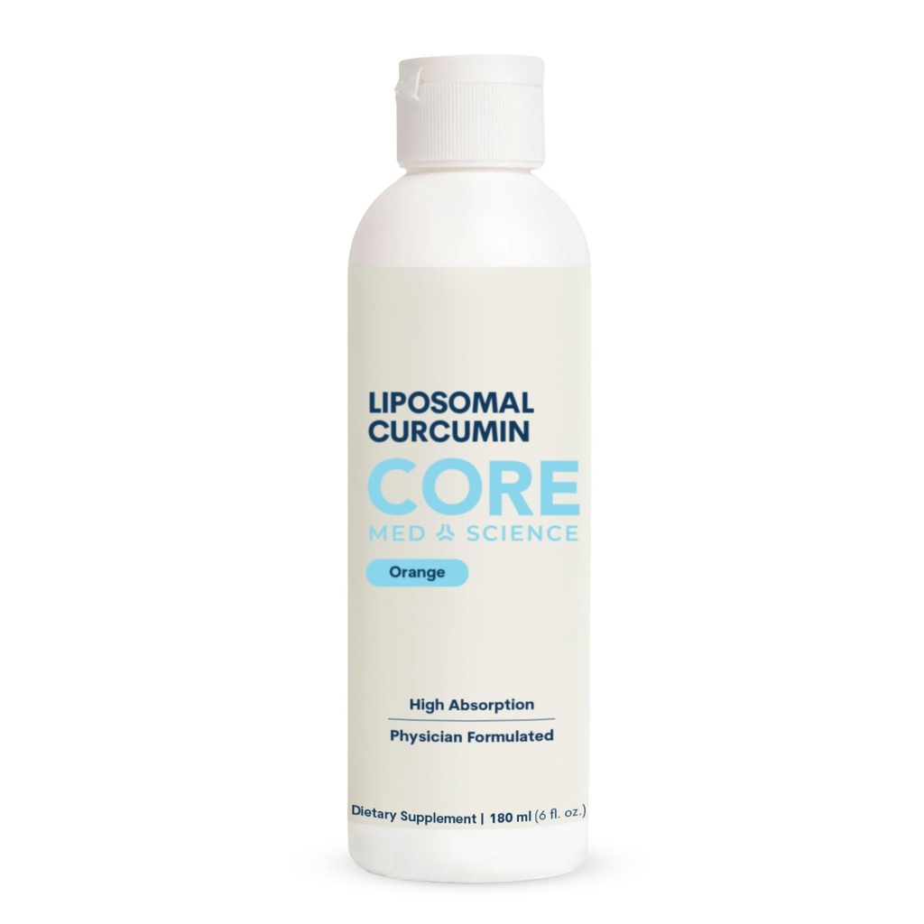 핵심 Med 과학 Liposomal Curcumin 액체 심황 보충교재, 6 Fl Oz - 성인을 위한 높은 흡수 건강 지원 - 심황 액체 하락 그것은 Cognitive를 승진시킵니다