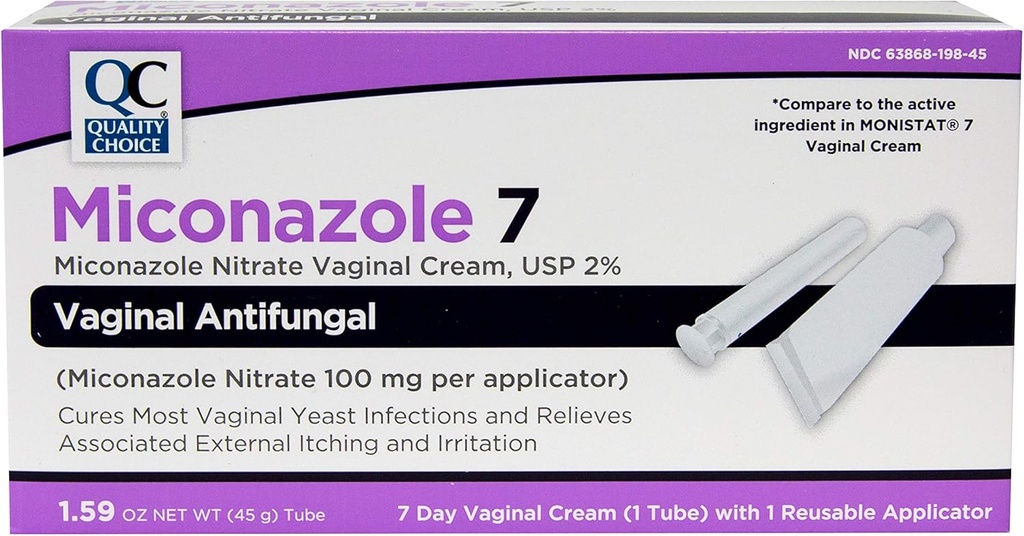 질 선택 Miconazole 질 2% 7 일 질 항균 크림, 1.59 온스 (45g)