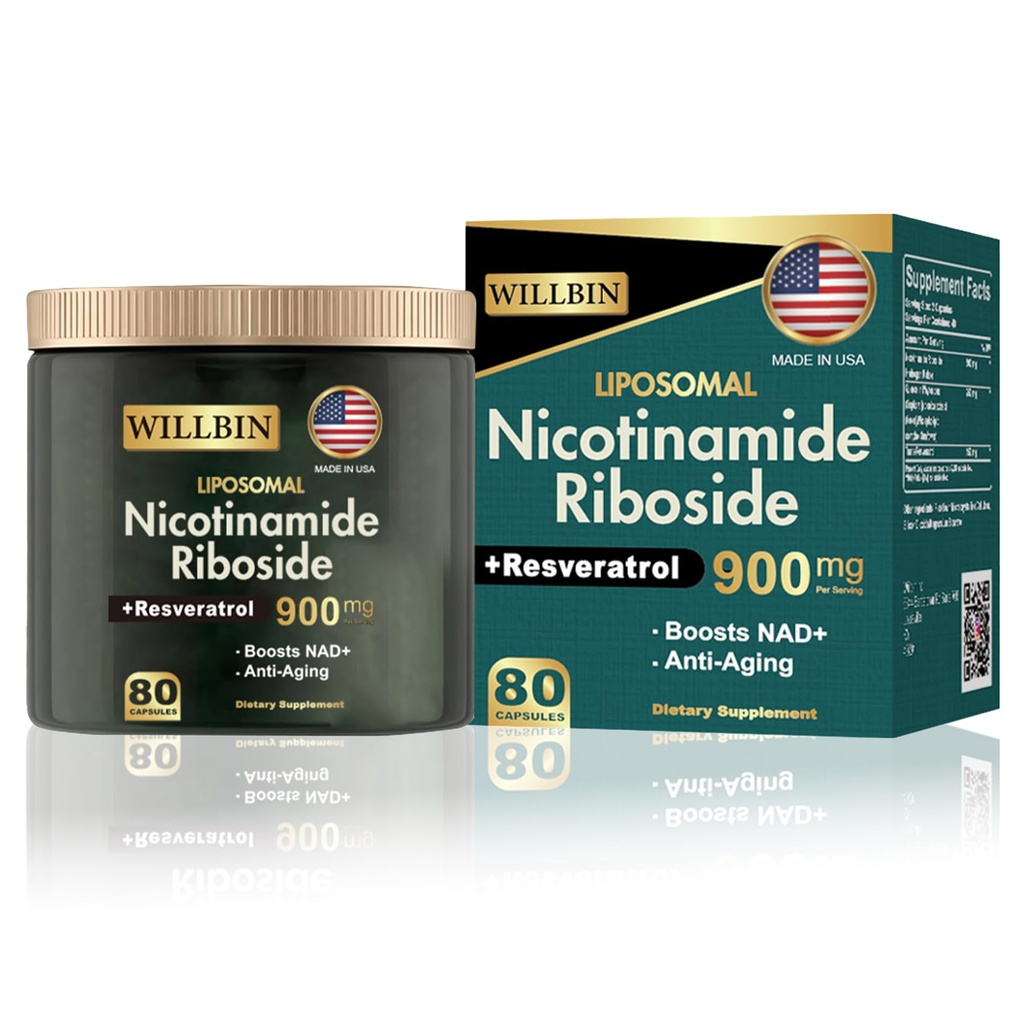 NAD + 보충교재 - Liposomal 니코틴아미드 Riboside, Resveratrol, 노화 방지를 위한 Quercetin 높은 순수성 NAD 보충교재, 에너지, 초점 - 80의 캡슐 (40 봉사)