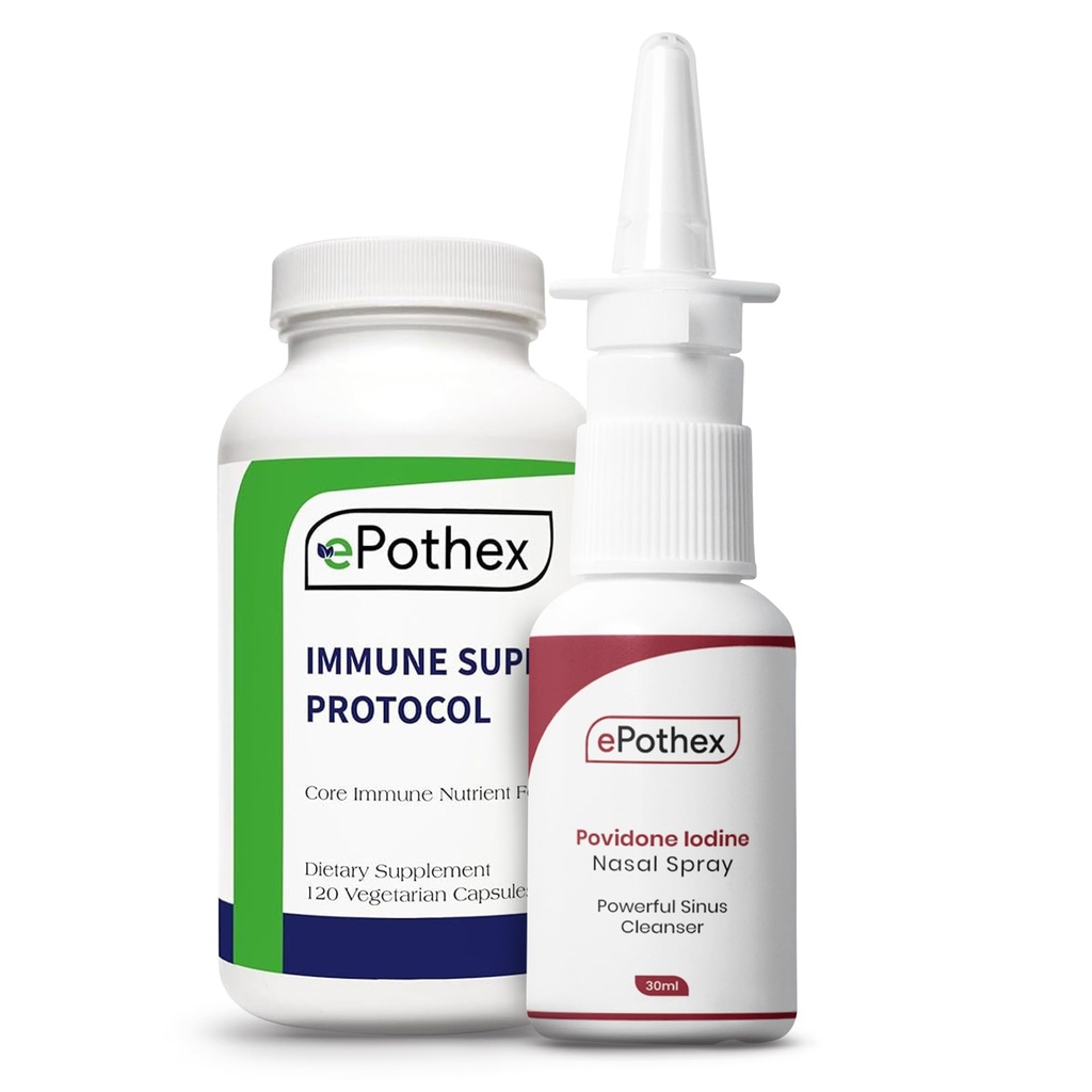 Immune 응답 복구 번들 - 면역 지원 프로토콜 - 1% Povidone Iodine Nasal 스프레이