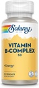 SOLARAY 비타민 B 복합체 50 mg - 세포 에너지 비타민 - 비타민 B12, 비타민 B1, B6, Niacin, Folic 산, Biotin 및 기타 B 비타민과 영양 건강 지원 - Vegan, 50 VegCaps