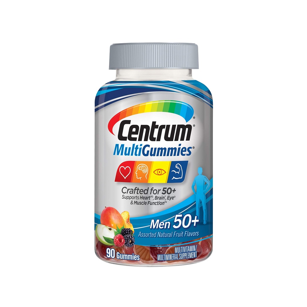 Centrum MultiGummies Gummy Multivitamin 여성용 50 Plus, 비타민 D3, B6 및 B12, Multivitamin / Multimineral 보충 - 90 개