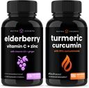 NutraChamps Elderberry 및 Turmeric Curcumin 캡슐 번들