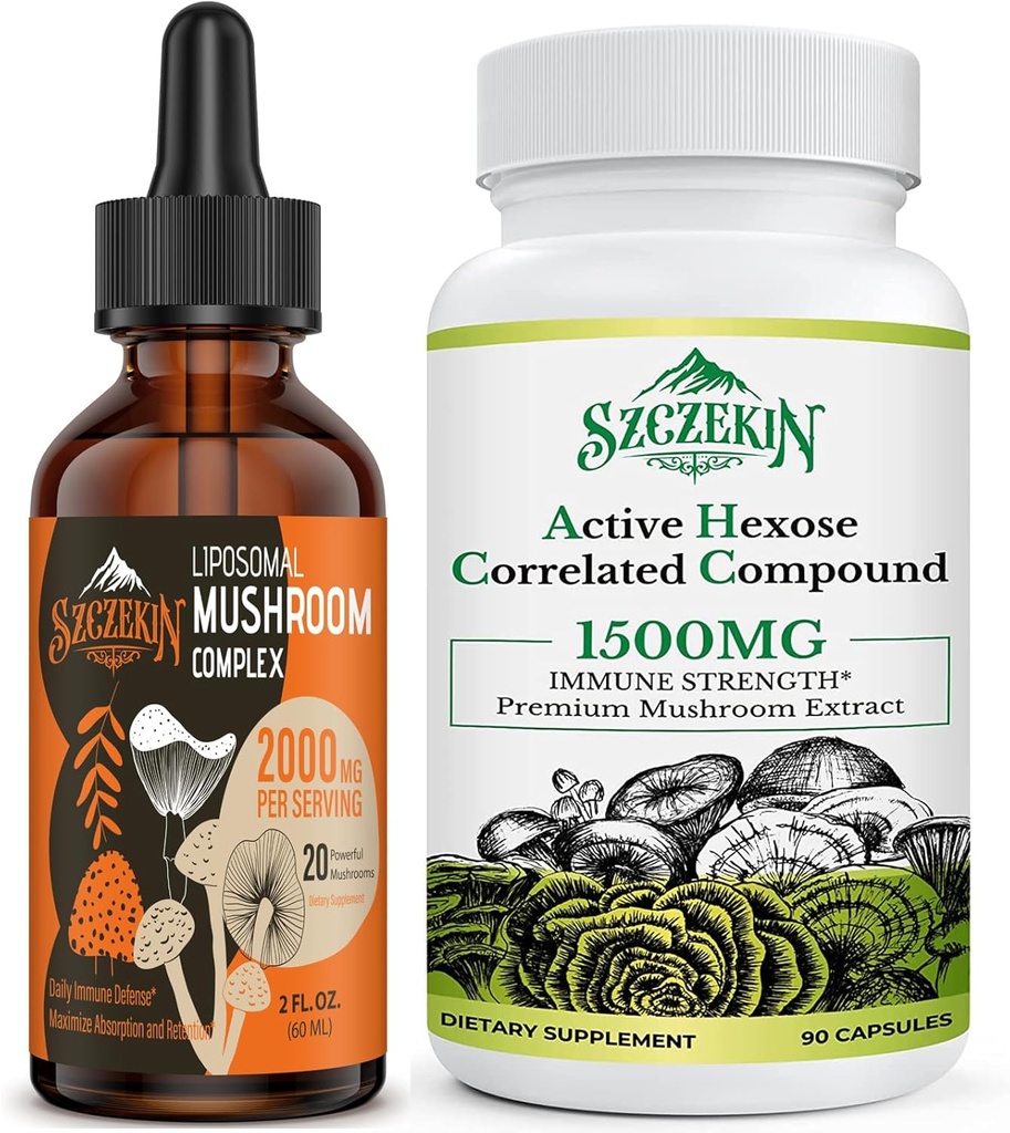 활동적인 Hexose Correlated 화합물 1500 mg 보충교재 90의 캡슐은 2000mg Liposomal 버섯 복잡한 하락 30의 서빙을 가진 묶습니다