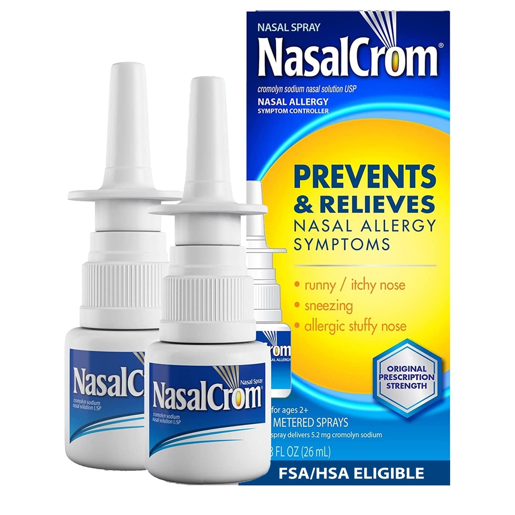 NasalCrom Nasal 스프레이 알레르기 증상 컨트롤러 | 200 스프레이 | .88 FL OZ (2 팩)